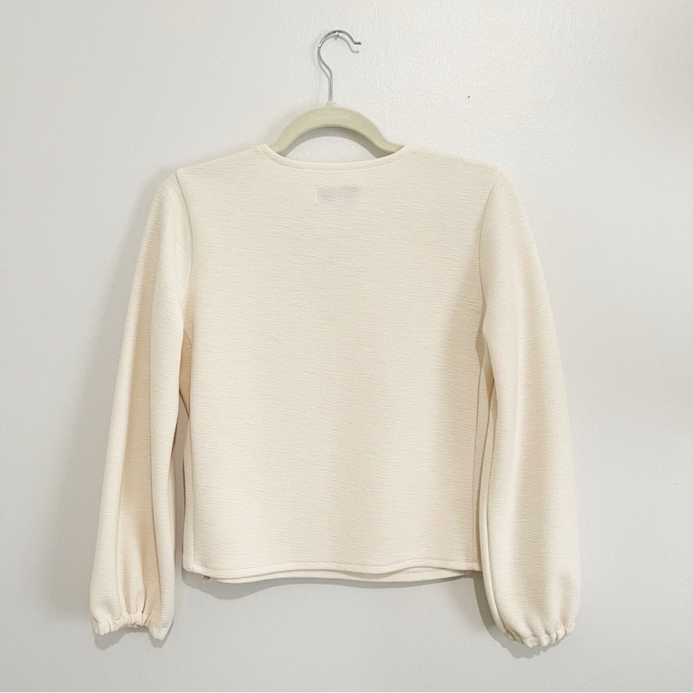 New Madewell Texture & Thread Crepe Wrap Top Cream Ivory Off-White Size S - Picture 6 of 9